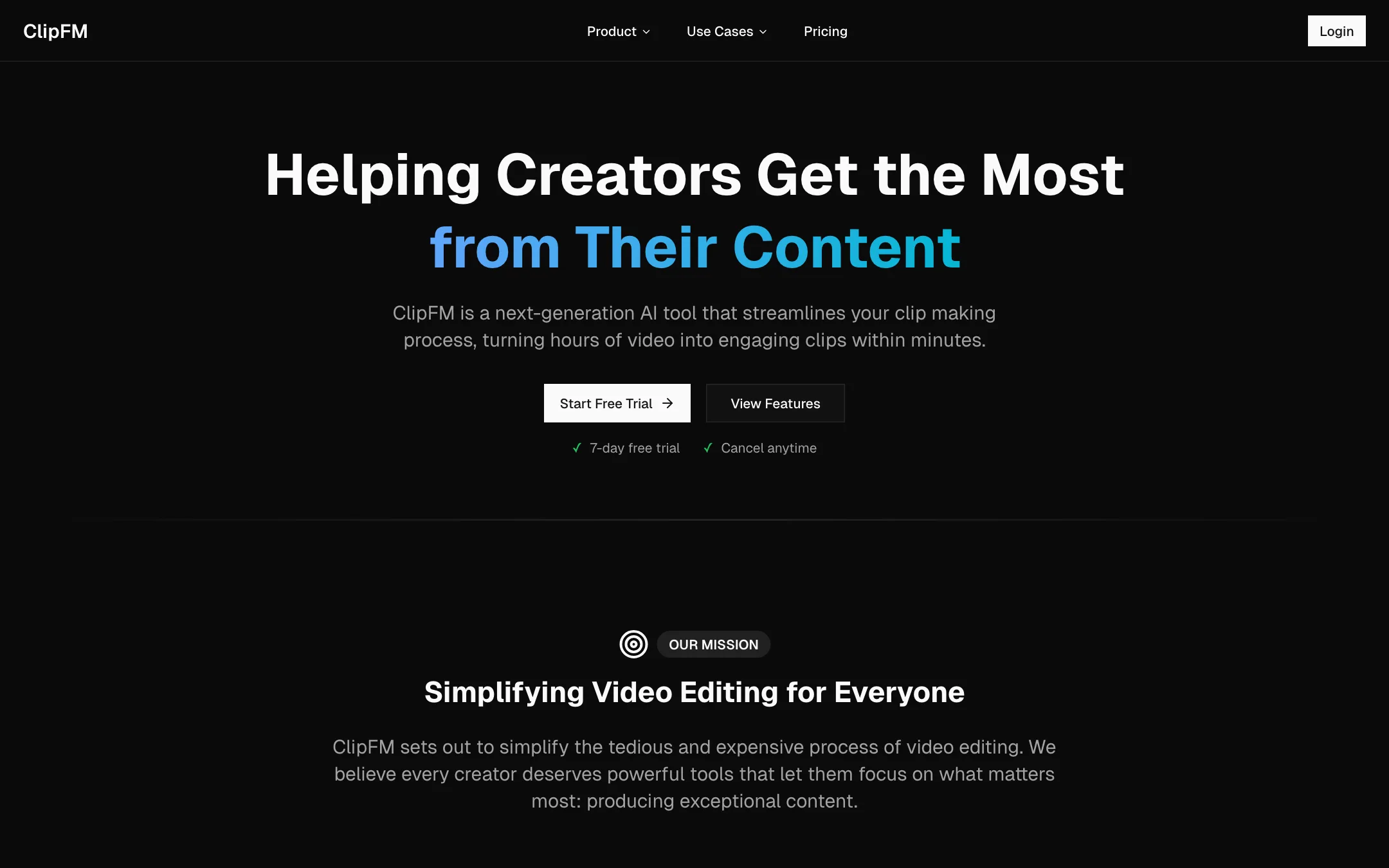 ClipFM about page describing the company founded in 2022