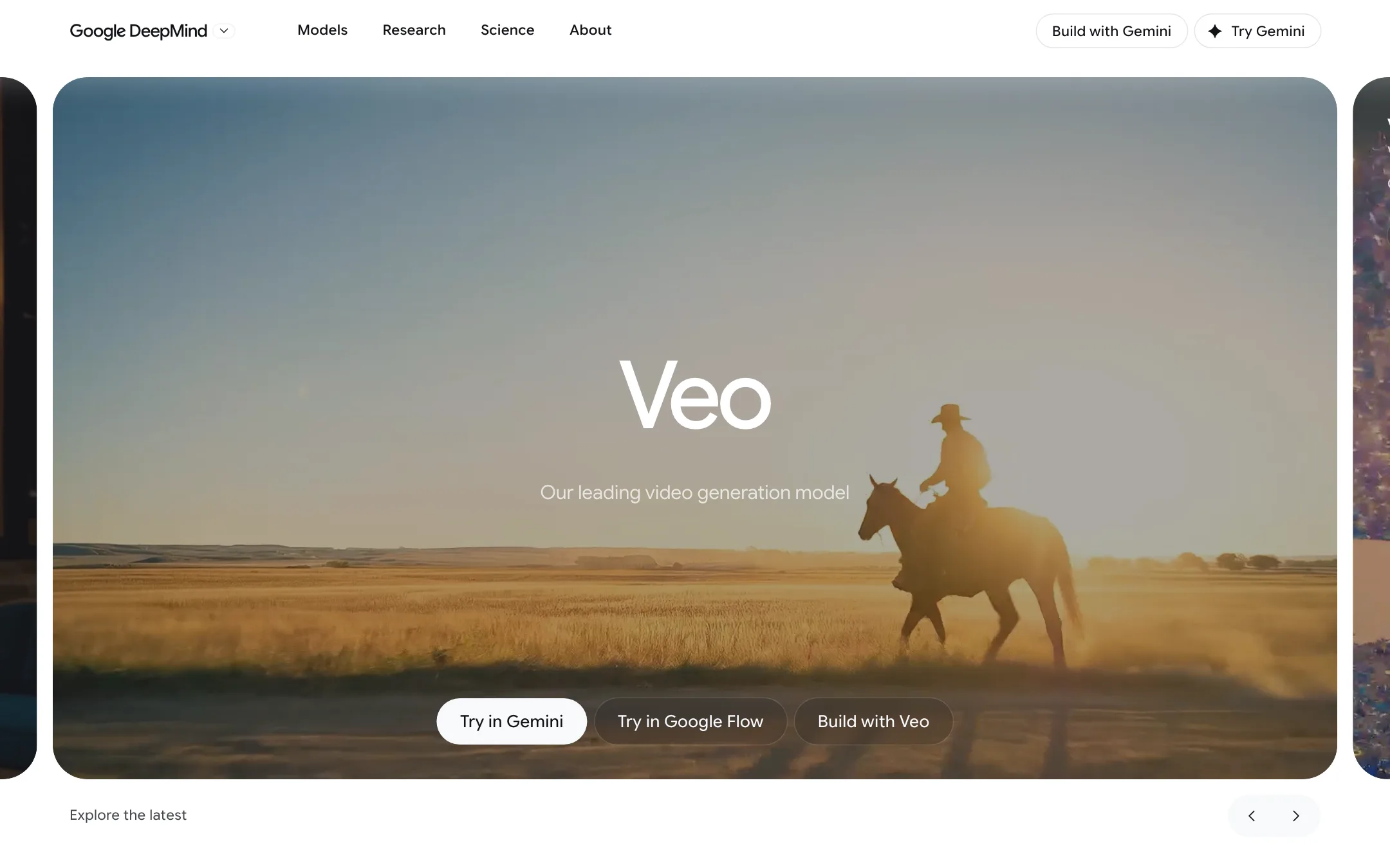 Google DeepMind Veo 3.1 model page