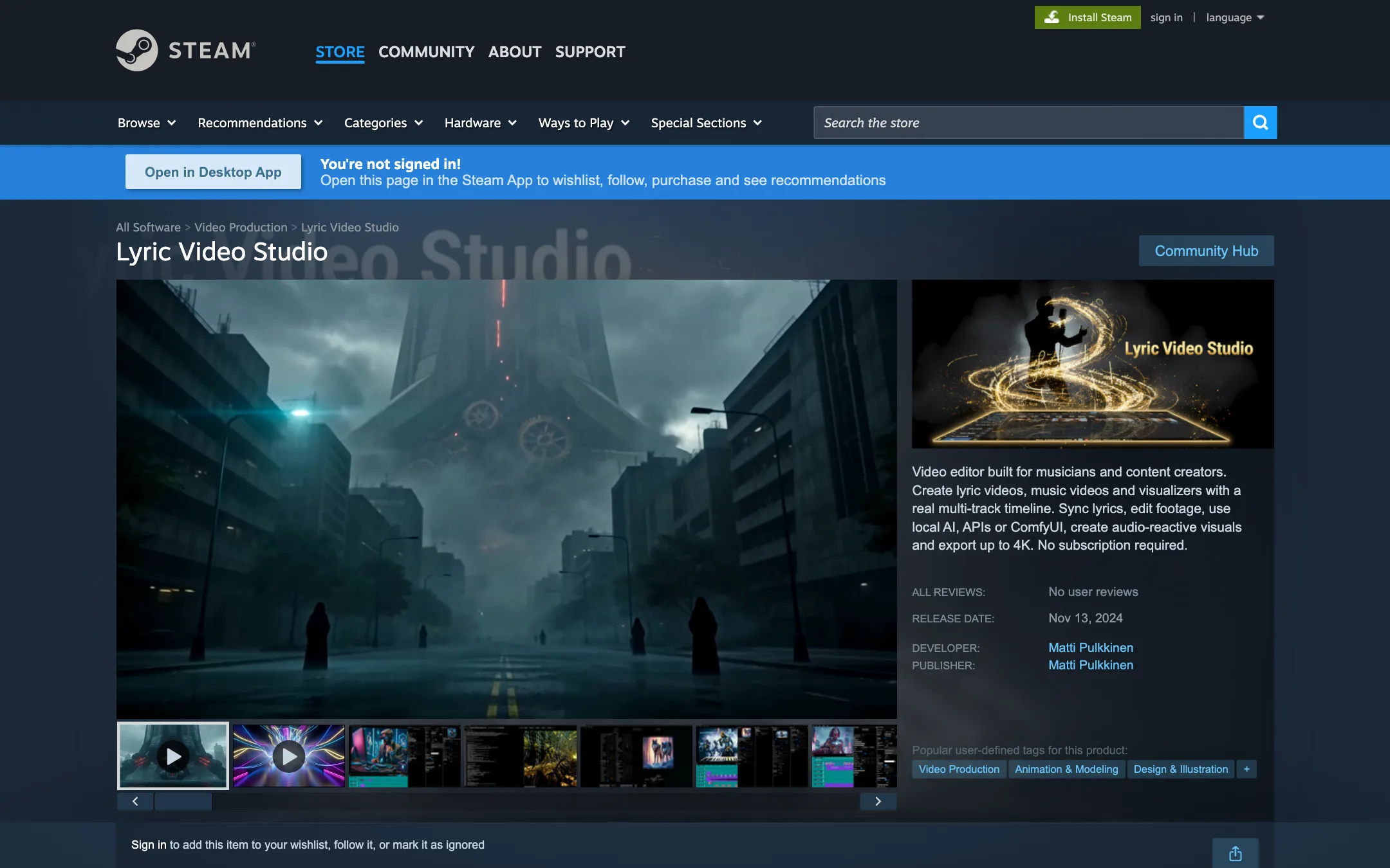Lyric Video Studio on the Steam store