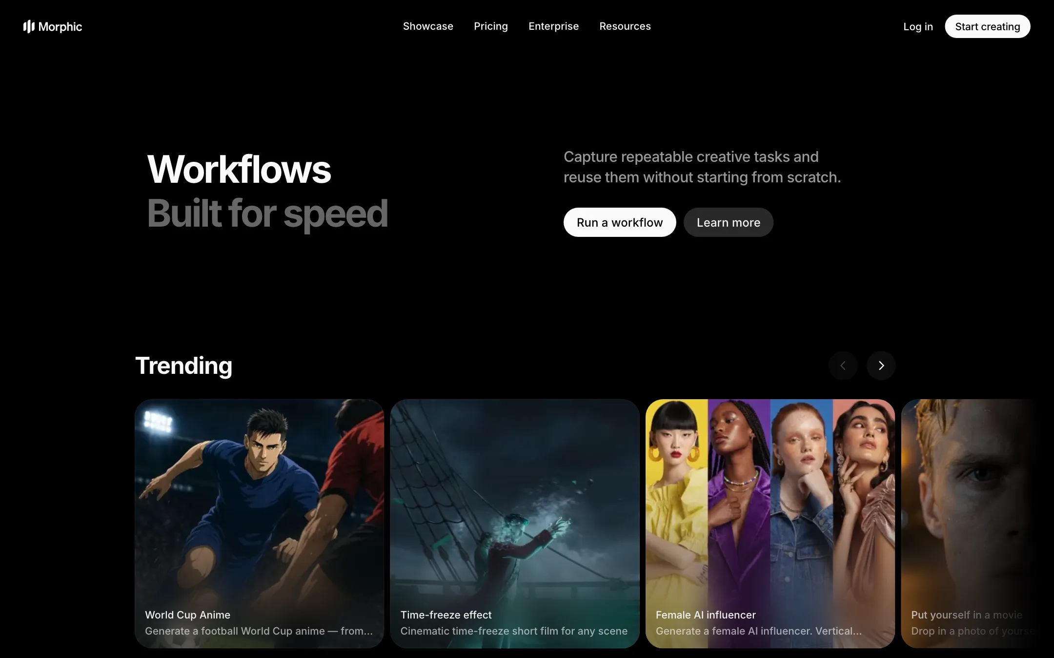 Morphic workflows gallery with trending workflows
