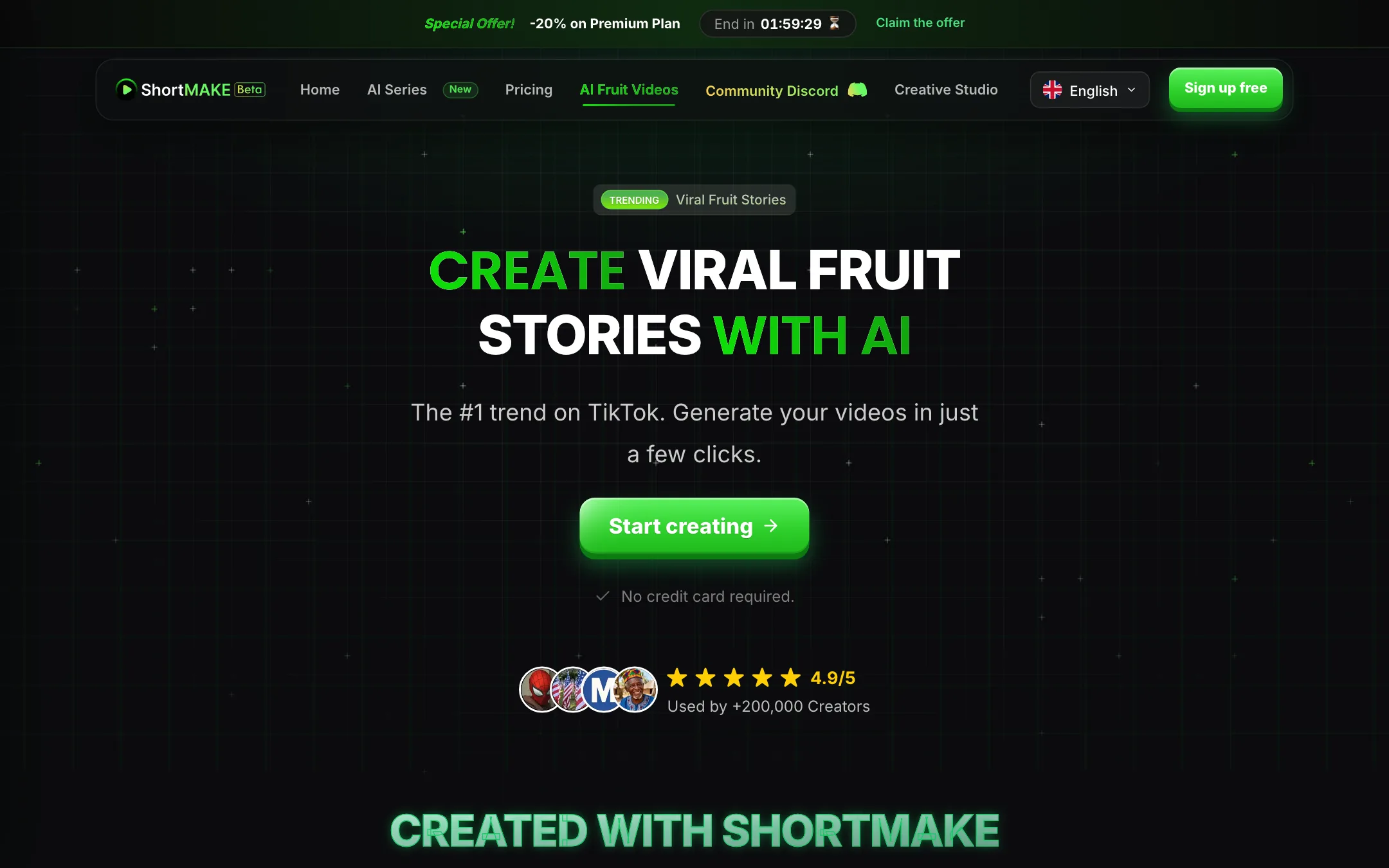 ShortMake Viral Fruit Stories page